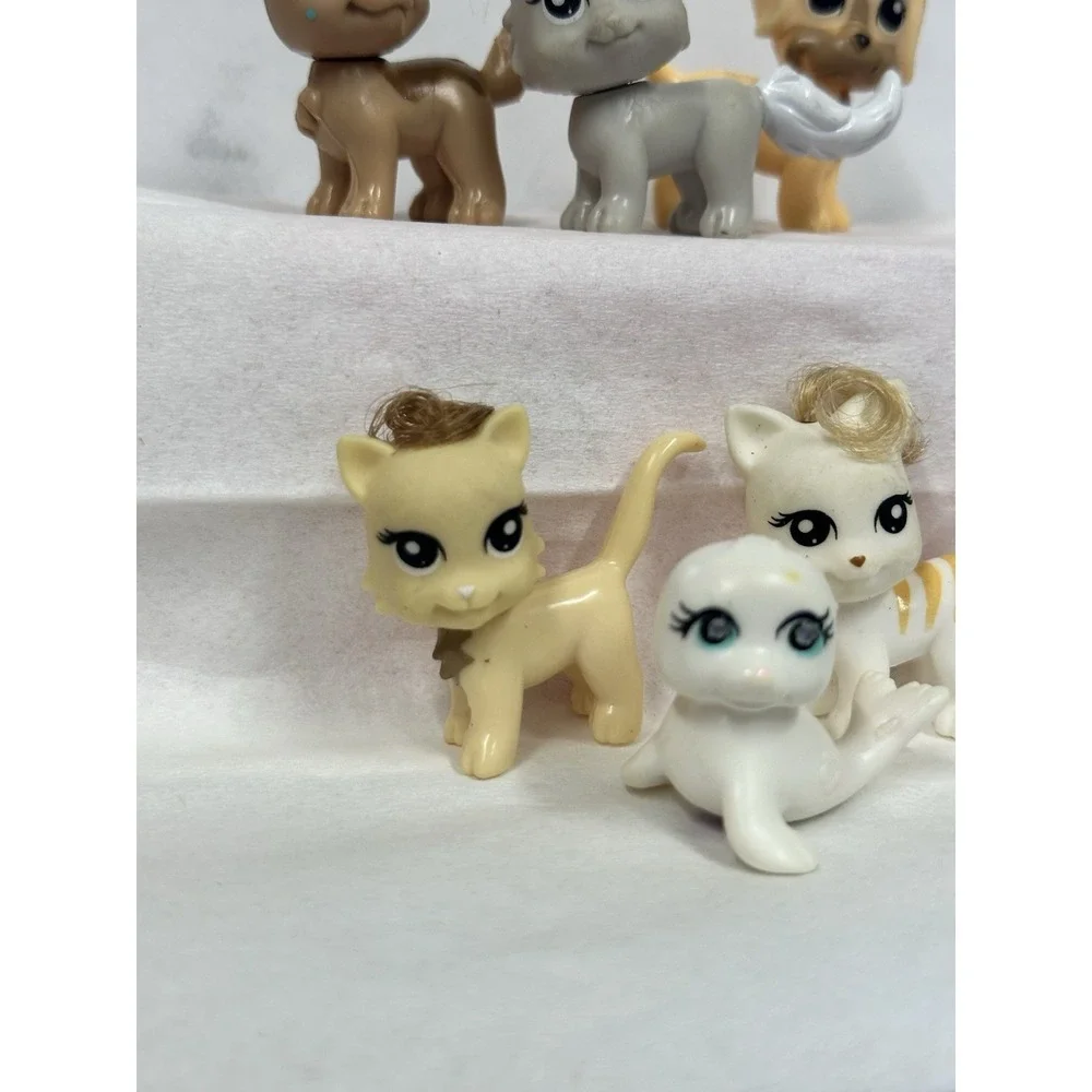 Polly Pocket Puppies and Kittens and‎ The Seal Figures Lot of 6 Mattel Toys